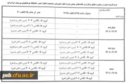 اعلام لیست کلاس بندی (آموزش عملی) هلال احمر و زمان و مکان کلاس ها 2
