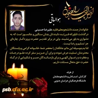 پیام تسلیت به مناسبت درگذشت دانشجومعلم فقید علیرضا حسینی ورودی 1401 رشته آموزش ابتدایی 2